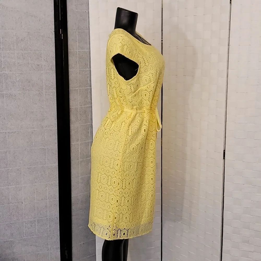 BRAND NEW R&K HIDDEN ZIPPER CLOSURE ROUND NECKLINE SHEATH LACE DRESS - Picture 5 of 15